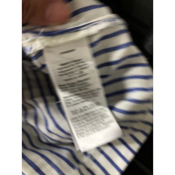 Madewell Scoopneck Top Crop Tank 100% Linen Bluestone Blue White Striped NWT 10 - Picture 9 of 12